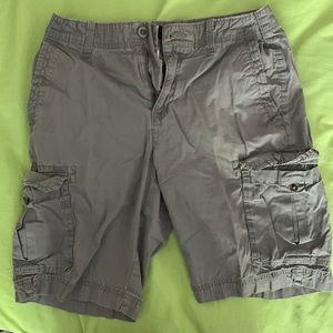 Gray cargo shorts